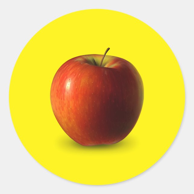Klassischer Apfelsticker Runder Aufkleber (Vorderseite)