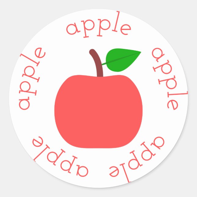 Klassischer Apfelsticker Runder Aufkleber (Vorderseite)