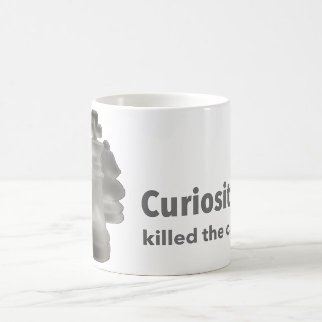 Klassischer Ausdruck "Neugier hat die Katze umgebr Kaffeetasse (Mittel)
