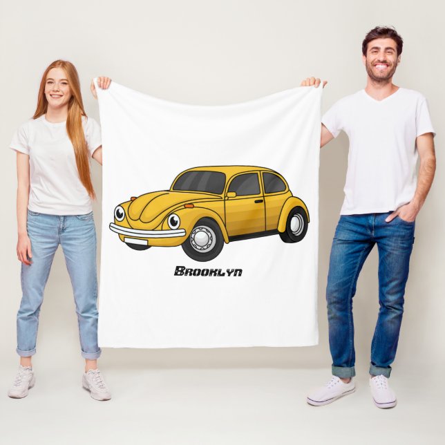 Klassischer Auto-Cartoon Fleecedecke (Beispiel)