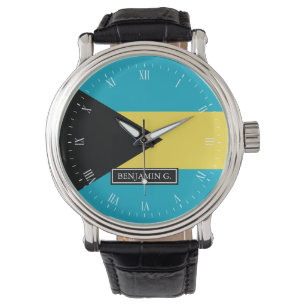 Klassischer bahamischer Flaggen-individueller Name Armbanduhr