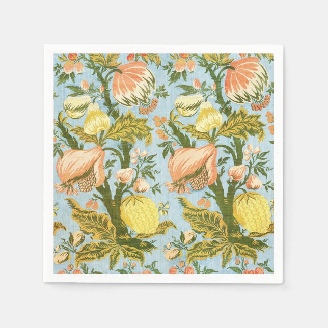 Klassischer Barock-Blumen-Frucht-Damaskus-Stoff Serviette (Vorderseite)