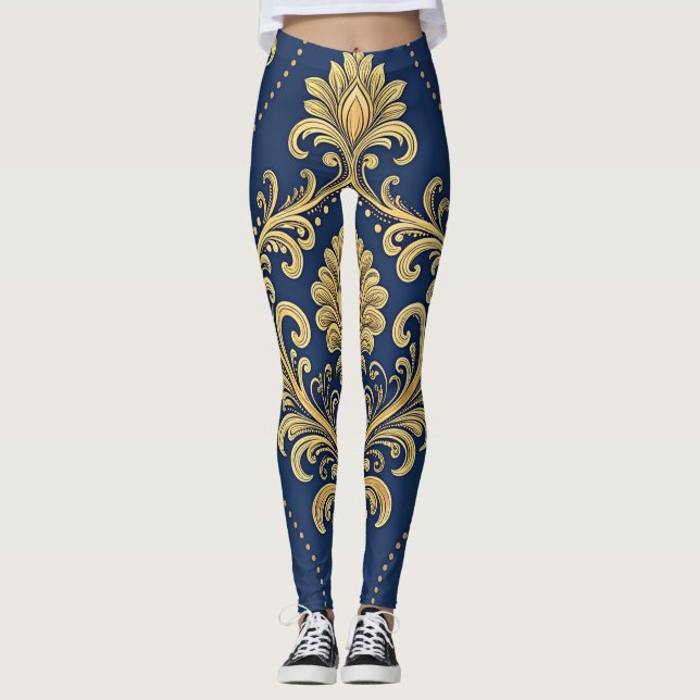 Klassischer Barock-Ornamentgold Leggings (Vorderseite)