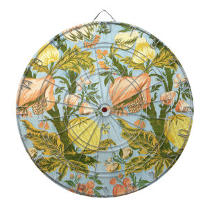 Klassischer barocker Blumen-Frucht-Damaskus-Stoff Dartscheibe