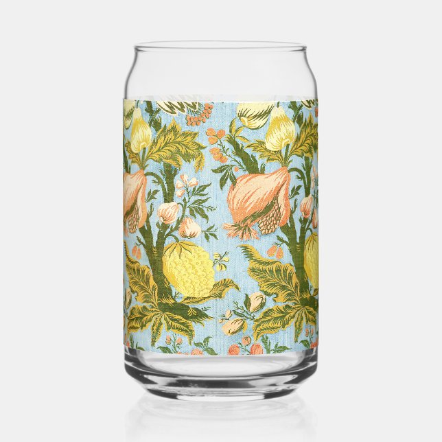 Klassischer barocker Blumen-Frucht-Damaskus-Stoff Dosenglas (Vorderseite)