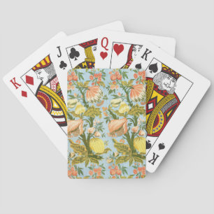Klassischer barocker Blumen-Frucht-Damaskus-Stoff Spielkarten