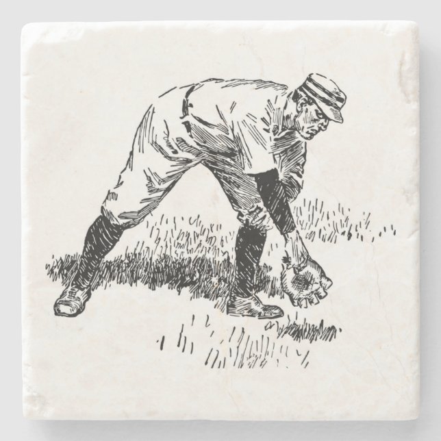 Klassischer Baseball-Untersetzer Steinuntersetzer (Vorderseite)