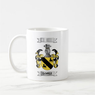 Klassischer Becher Lopez Nachname und Wappen Kaffeetasse