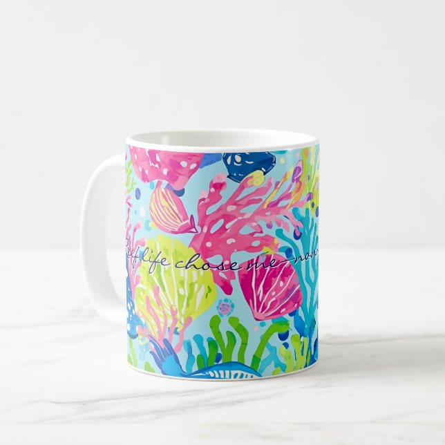 Klassischer Becher mit stilvoller Grafik Kaffeetasse (Vorderseite Links)