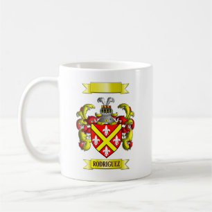 Klassischer Becher Rodriguez Familienname und Wapp Kaffeetasse