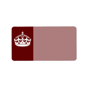 Klassischer Behalt von Calm Crown auf Burgund Red Adressaufkleber