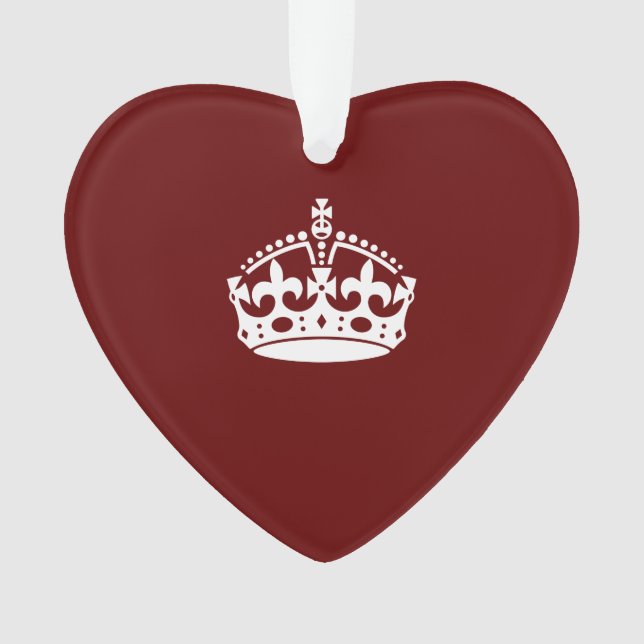 Klassischer Behalt von Calm Crown auf Burgund Red Ornament (Vorderseite)