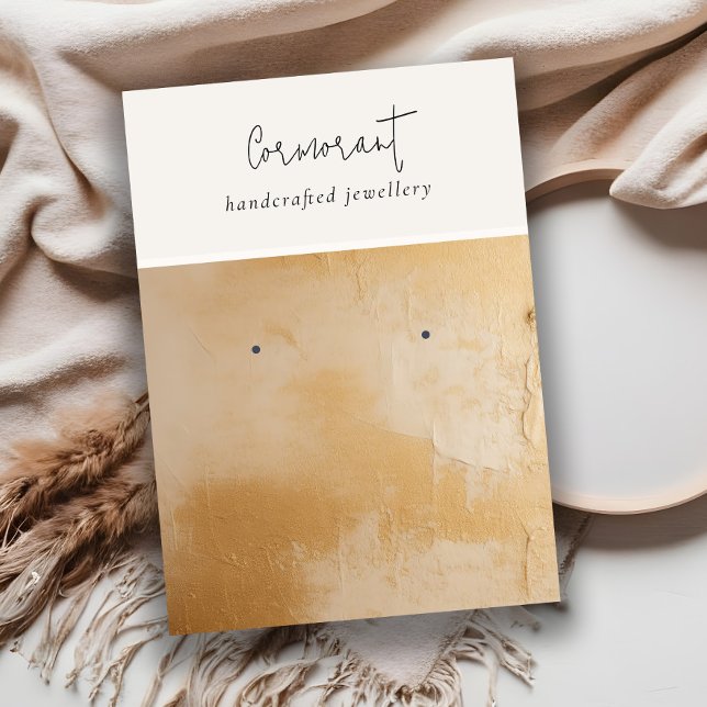 Klassischer Beige Gold Ölpaint Texture Earring Hol Visitenkarte (Von Creator hochgeladen)