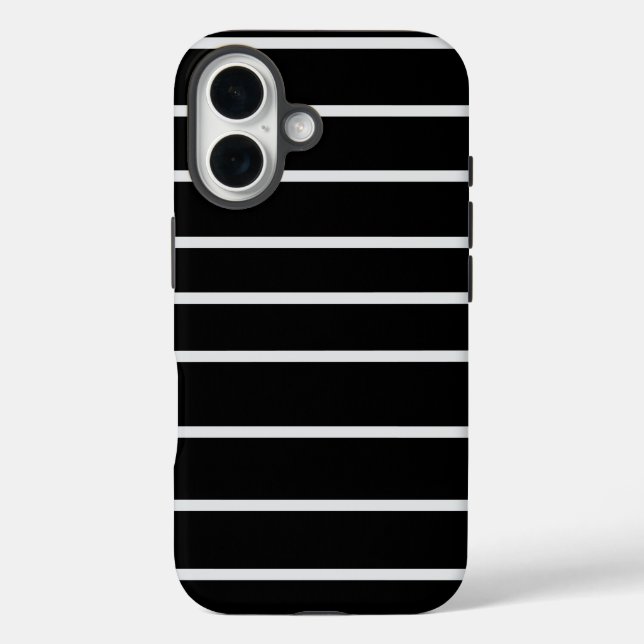 Klassischer Black Metalic Cream Veil iPhone 16 Hülle (Rückseite)