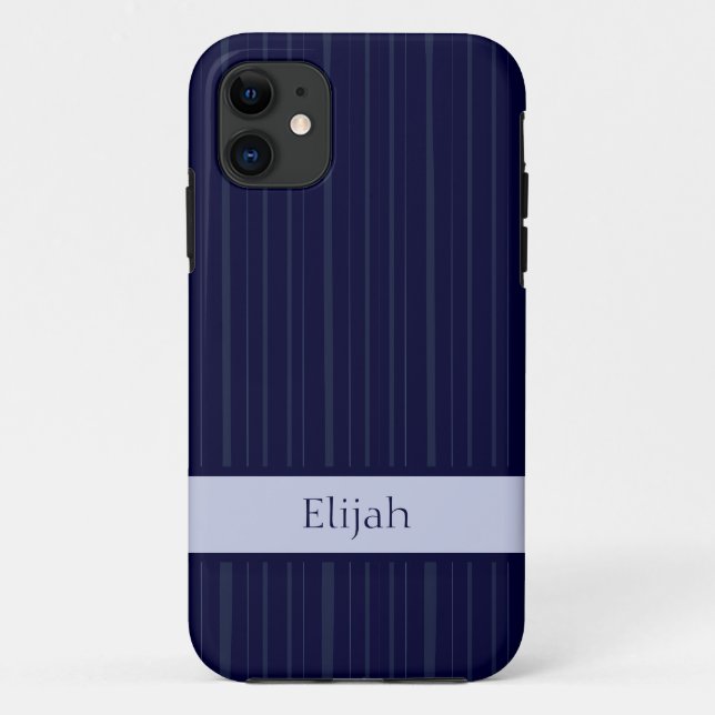 Klassischer blau-vertikaler Streifen Case-Mate iPhone Hülle (Rückseite)