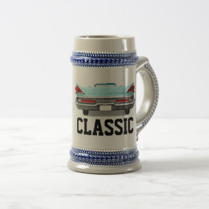 KLASSISCHER BLAUER AUTOGEBURTSTAG FÜR IHN BIERKRUG BIERGLAS