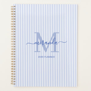 Klassischer blauer Monogramm-Planer nach Maß Planer