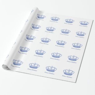 Klassischer blauer Prinz Crown Geschenkpapier