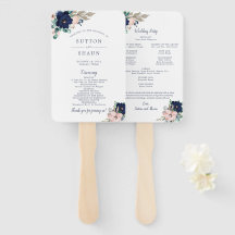 Klassischer Bloom Wedding Program Fan
