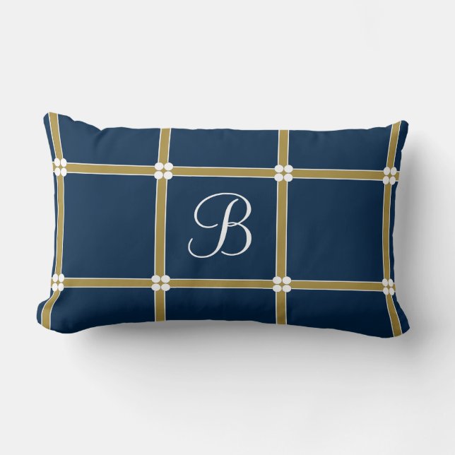 KLASSISCHER BLUE/GOLD/WHITE ENTWURF #4 DES LENDENKISSEN (Vorderseite)