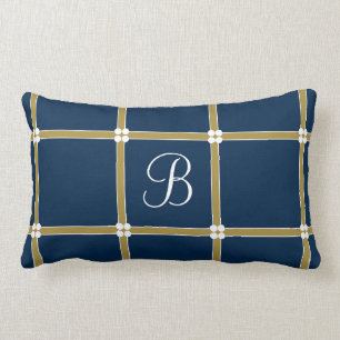 KLASSISCHER BLUE/GOLD/WHITE ENTWURF #4 DES LENDENKISSEN