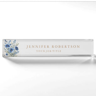 Klassischer Blumenchic, Personalisiert individuell Namensplakette