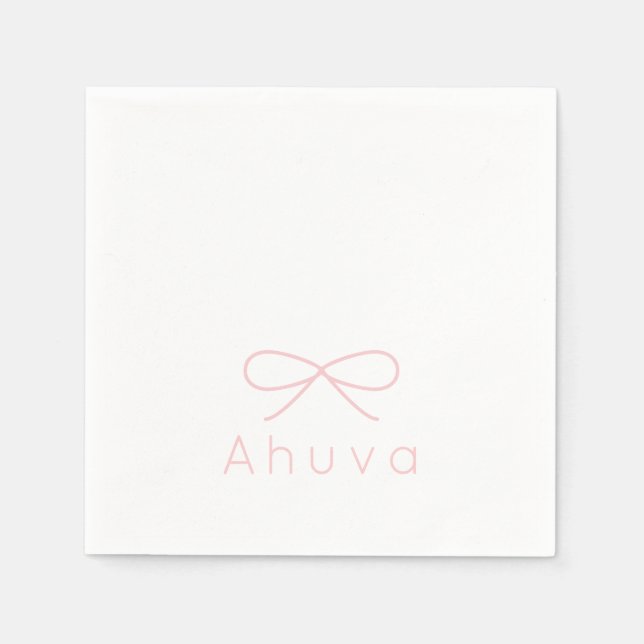 Klassischer Bow Cocktail Napkin in Baby Pink Serviette (Vorderseite)