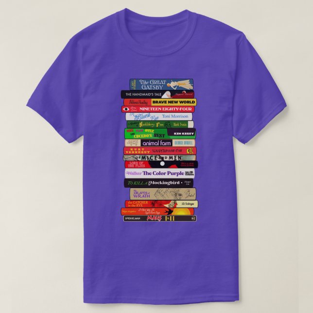 Klassischer Buchstapel T-Shirt (Design vorne)