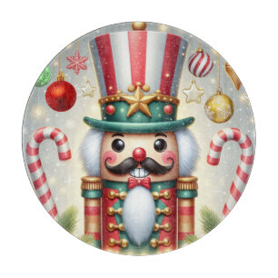 Klassischer, bunter, skurriler Weihnachtsknacker Schneidebrett