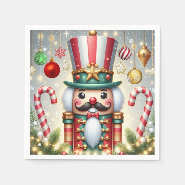 Klassischer, bunter, skurriler Weihnachtsknacker Serviette (Vorderseite)
