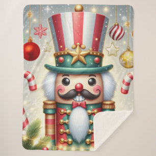 Klassischer, bunter, skurriler Weihnachtsknacker Sherpadecke