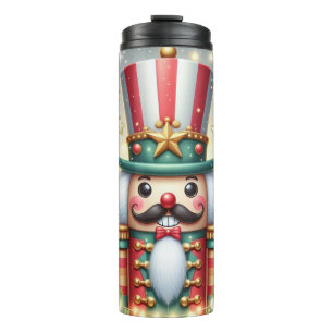 Klassischer, bunter, skurriler Weihnachtsknacker Thermosbecher
