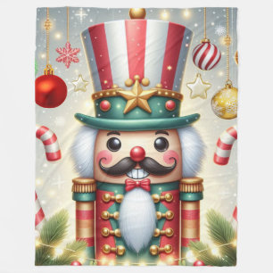 Klassischer, bunter, wunderlicher Weihnachtsnusskn Fleecedecke