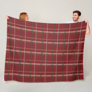 Klassischer burgunderroter Wald-Karodecken-Fleece Fleecedecke