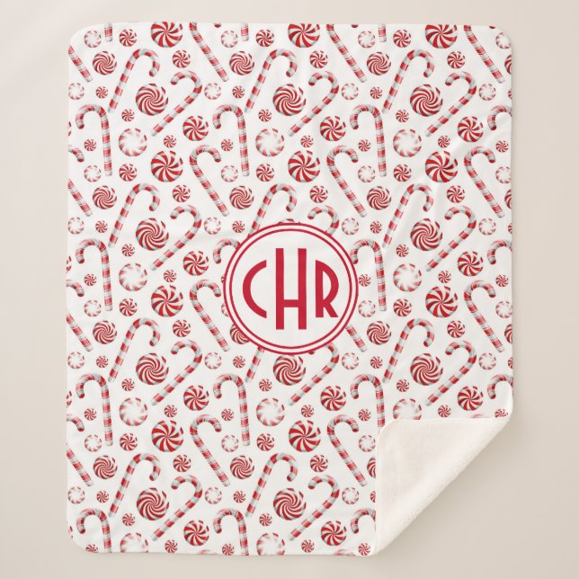 Klassischer Candy Cane Car Sherpadecke (Vorderseite)