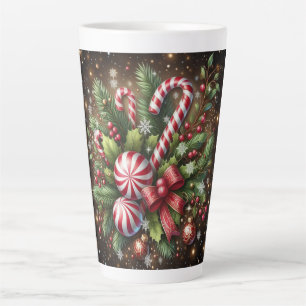 Klassischer Candy Cane/Pfefferminz Weihnachtsgrün Milchtasse