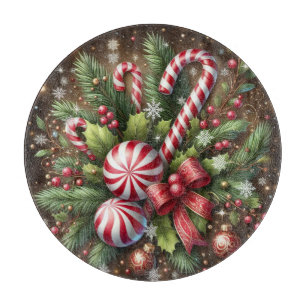 Klassischer Candy Cane/Pfefferminz Weihnachtsgrün Schneidebrett