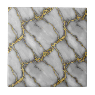 Klassischer Carrara-Goldmarmor Silber Schwarz Pfla Fliese