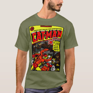 Klassischer Cat-Man-Comic-T - Shirt der 40er Jahre