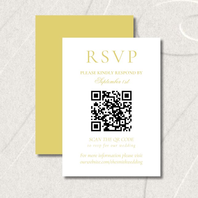 Klassischer Chartreuse-Minimalist-Ehe-QR-Code RSVP Karte (Classic Chartreuse Minimalist Wedding QR Code RSVP Card)