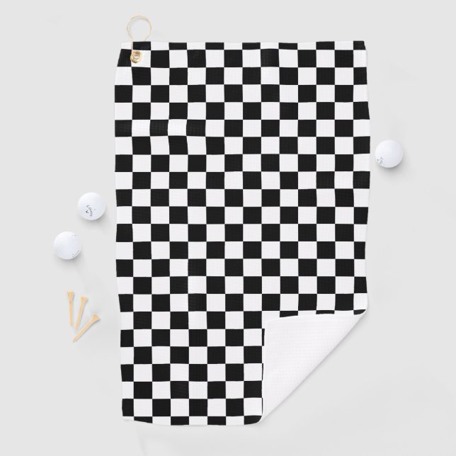 Klassischer Checkered laufender Sport-Karo Golfhandtuch (Insitu)