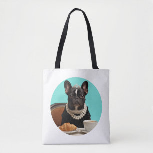 Klassischer Chic Breakfast Poster–inspirierte Pug- Tasche