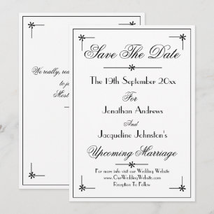 Klassischer Chic Romantische Weiße Hochzeit Save The Date