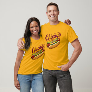 Klassischer Chicago-Style-Hot-Dog-Essensliebhaber  T-Shirt
