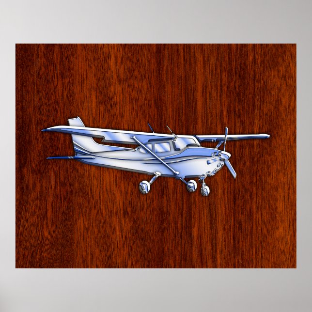 Klassischer Chrome wie Cessna auf Mahogany Poster (Vorne)