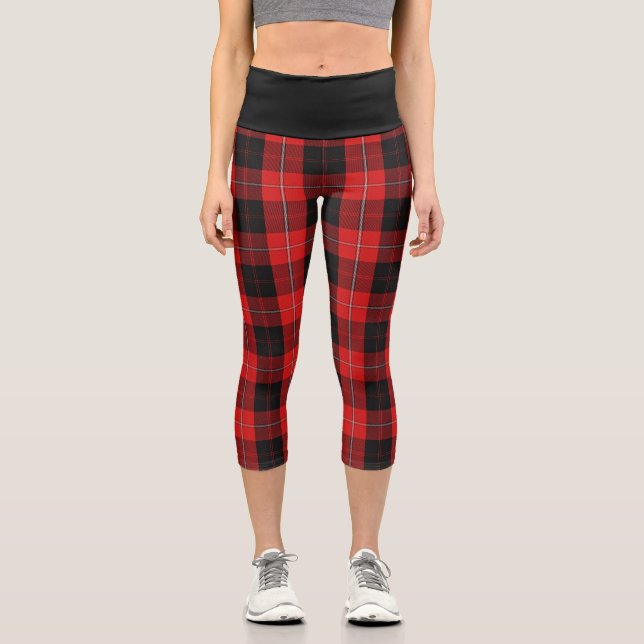 Klassischer Clan Cunningham Tartan Kariert Capri Leggings (Vorderseite)
