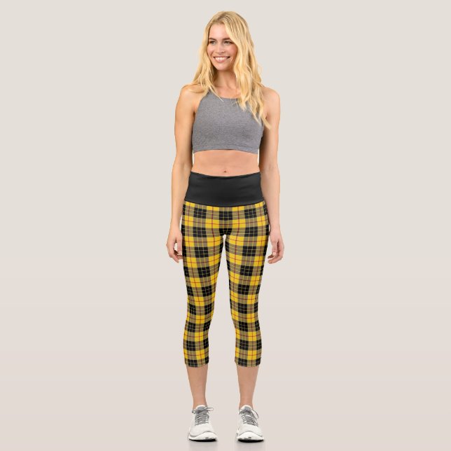 Klassischer Clan MacLeod von Lewis Tartan Kariert Capri Leggings (Vorderseite)