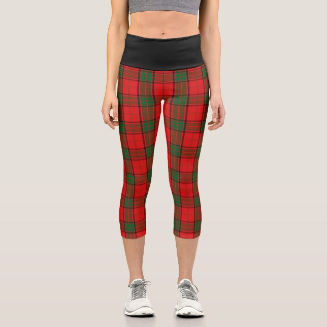 Klassischer Clan Maxwell Tartan Kariert Capri Leggings (Vorderseite)