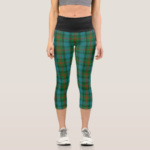 Klassischer Clan Ross Jagd Tartan Kariert Capri Leggings