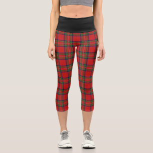 Klassischer Clan Stewart Tartan Kariert Capri Leggings